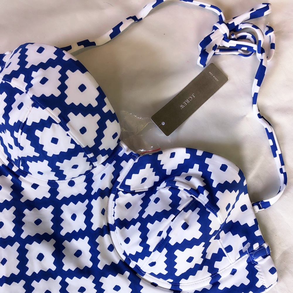 J Crew Underwire One Piece Swimsuit SZ Blockprints - Picture 5 of 6